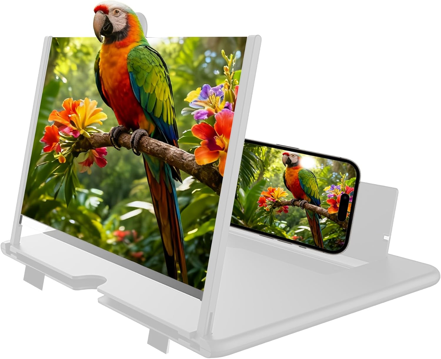 Upgraded Mobile Phone Screen Magnifier, 2026 New 3D HD Cell Phone Stand with Screen Amplifier, Foldable Magnifier Projector for Movies Videos Gaming (Black, 14 Inch)