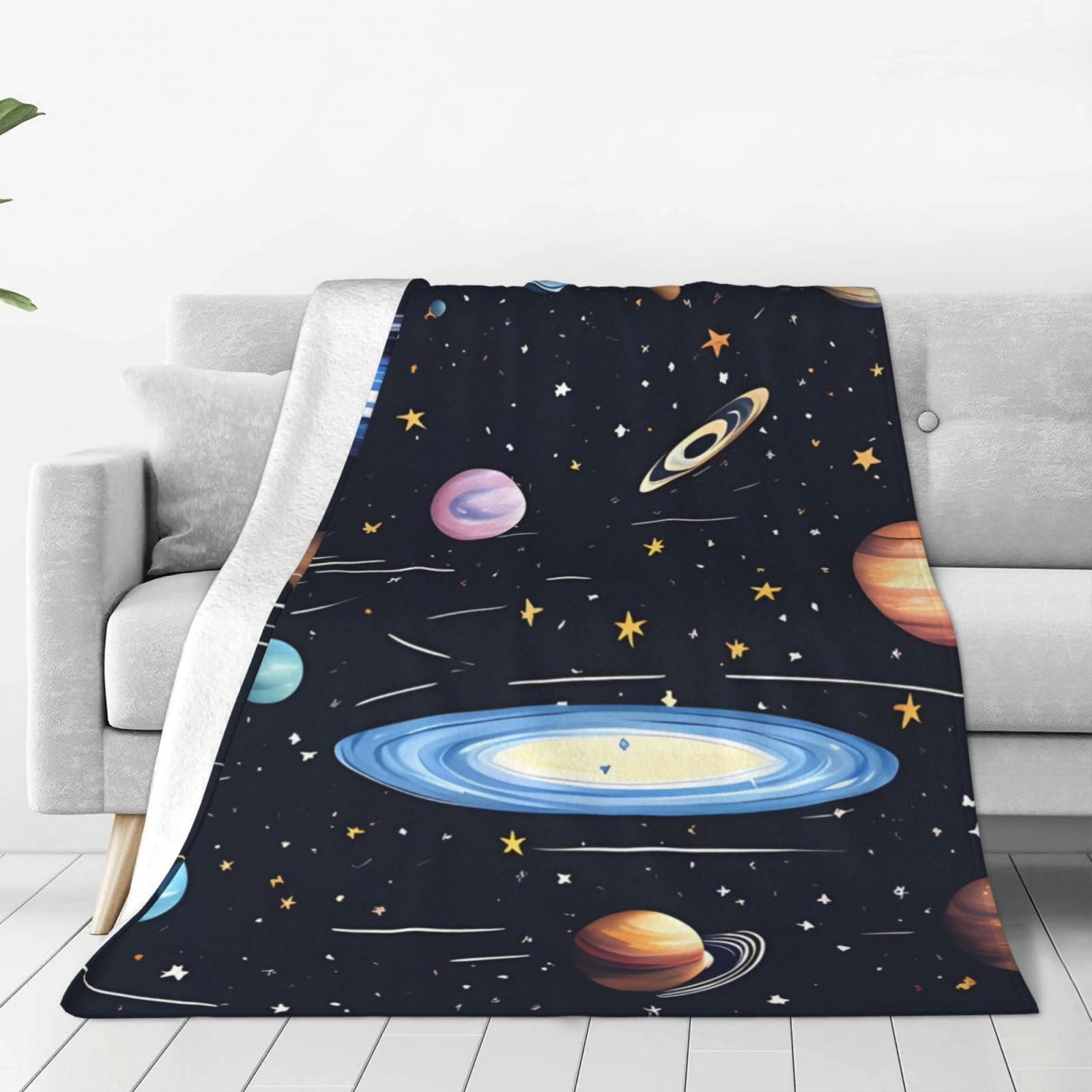 Couverture en flanelle jeté de lit imprimé solaire 152x127cm chambre
