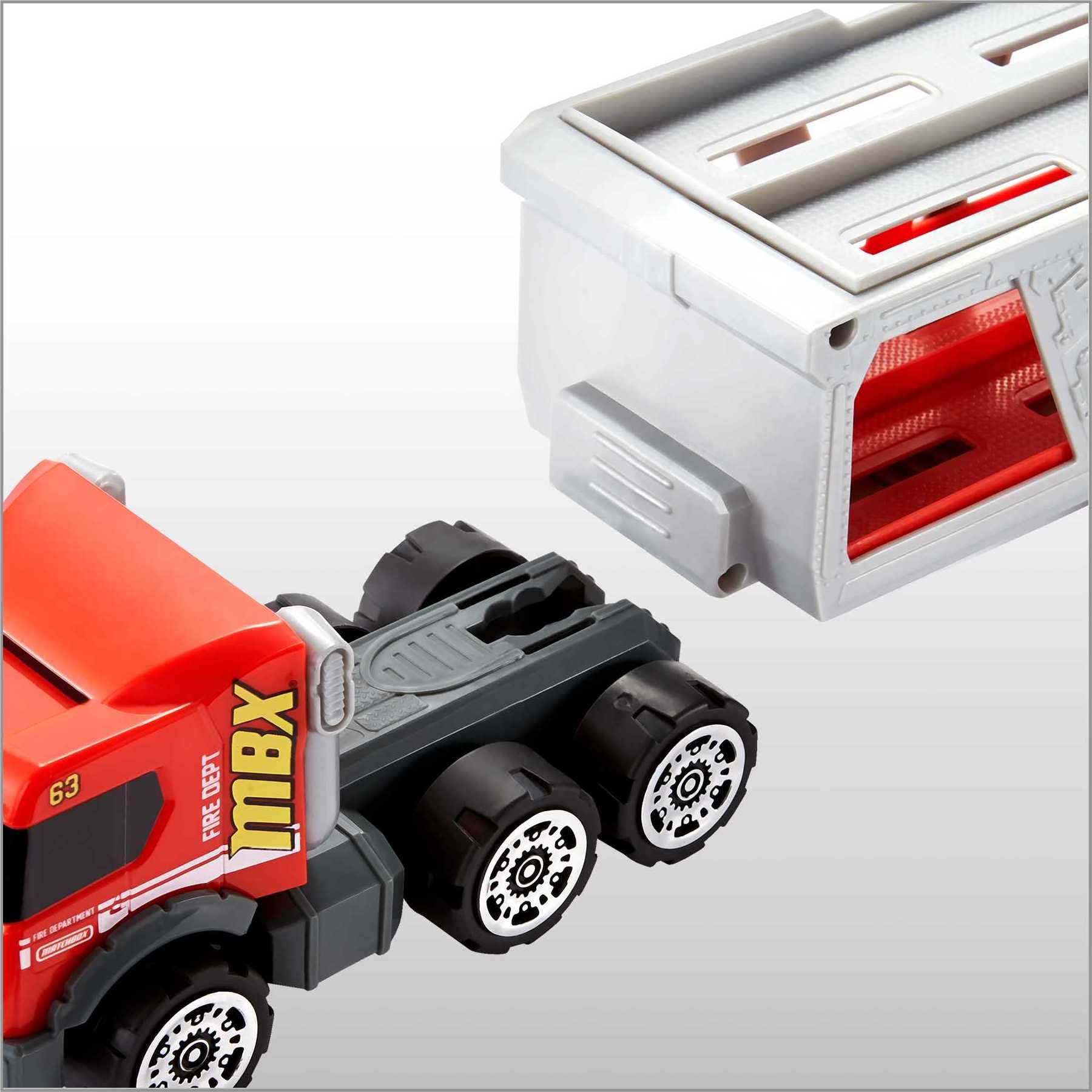 Matchbox Fire Rescue Hauler Playset Themed Hauler with 1 FireThemed
