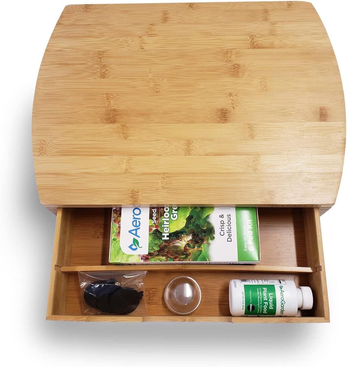 AeroGarden Bamboo Garden Storage Drawer, Holds Indoor Garden Supplies