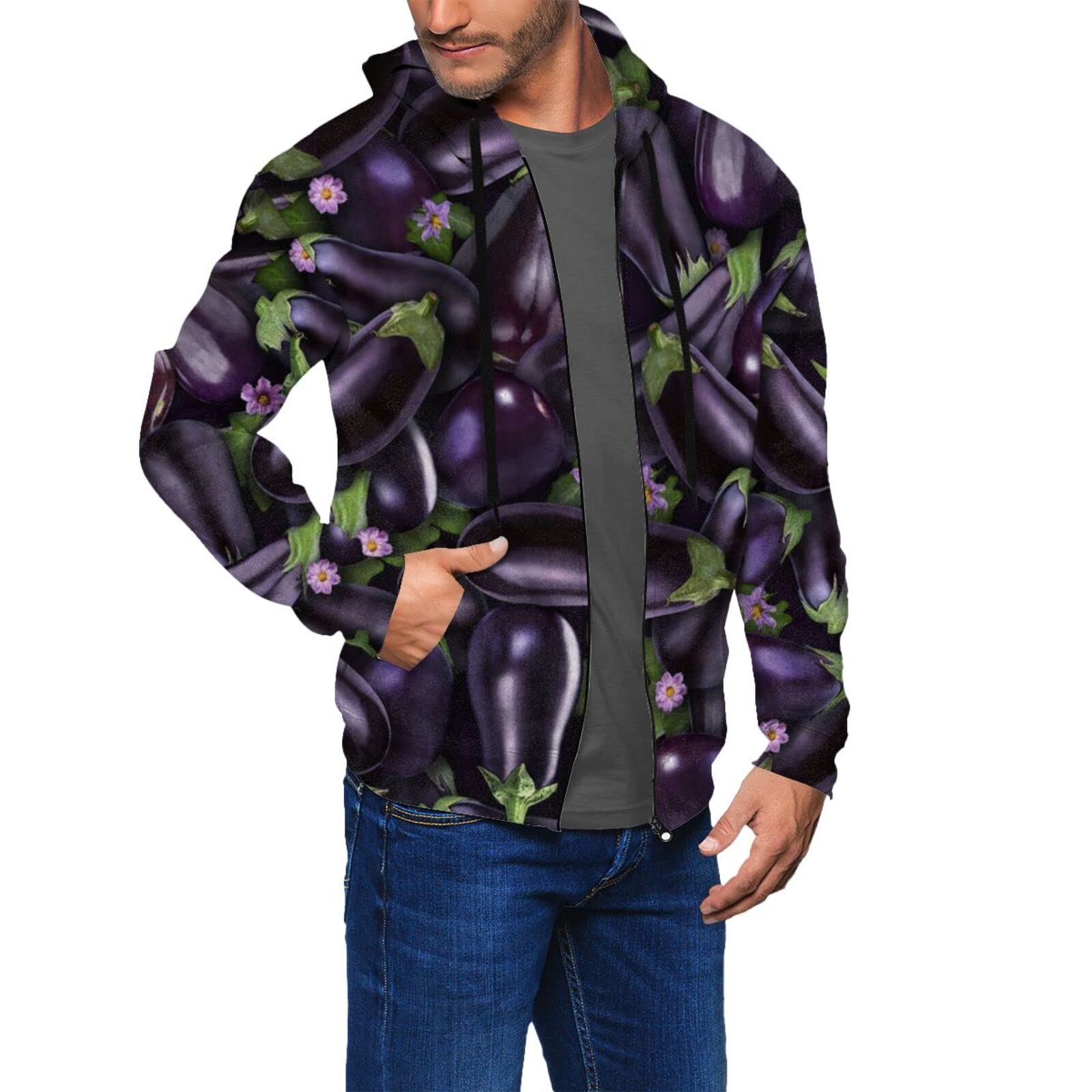 Amazon.com: YAZXHJAZ Hoodies for Men Eggplant Purple Fashion Zip up Hoodie  Graphic Sweatshirts Pullover Tracksuit Jacket : Clothing, Shoes u0026 Jewelry