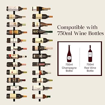 wine様 Amazon.com: 24 Bottles Wall Mounted Wine Rack, Detachable