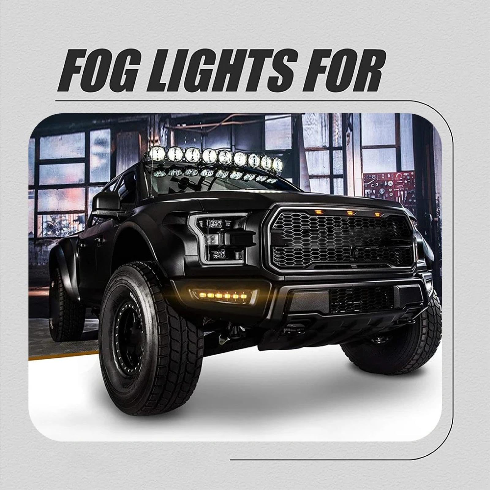 Mistlampen Dla Dla RAPTOR 2017 2018 2019 Listwa świetlna LED DRL Światło dzienne Światło do jazdy dziennej Osłona lampy przeciwmgielnej z zestawem okablowania (2 szt./zestaw)