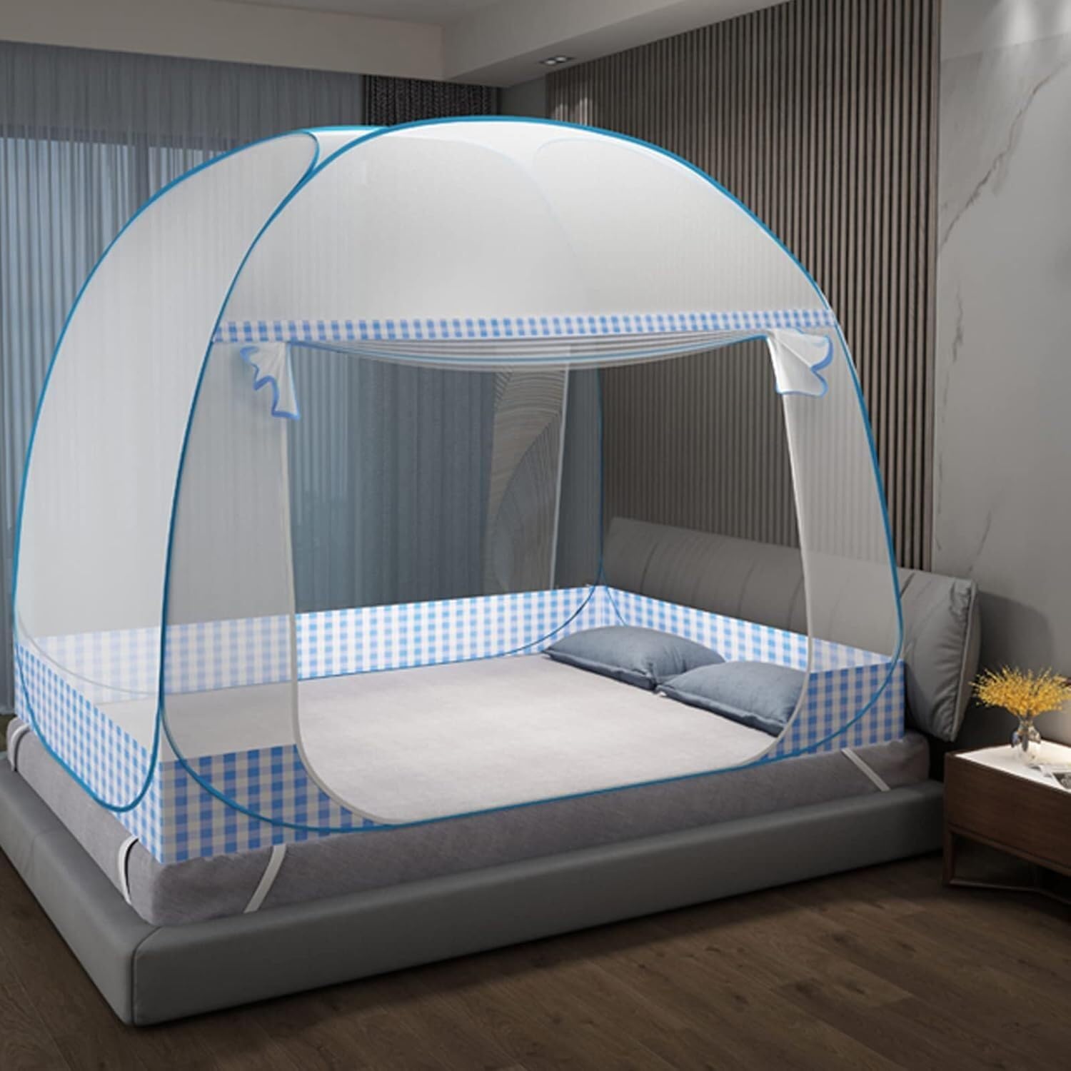 Moskitiera składana moskitiera, przenośna moskitiera do sypialni, instalacja moskitiery (1,2 x 1,9 m)