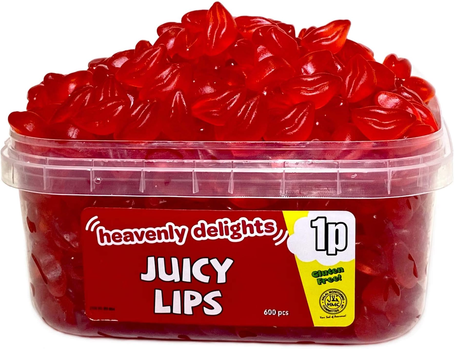 Heavenly Delights Juicy Lips Sweets Tub of 600 pcs *Halal HMC Certified*
