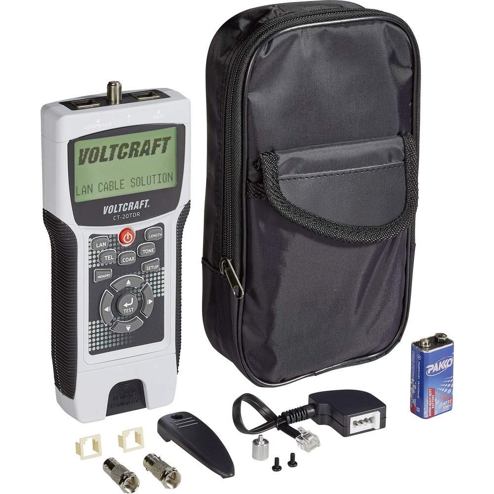 Voltcraft CT-20tdr KabeL-Pr?fger?t, Kabeltester Geeignet F?r Geschirmte/ungeschirmte Kabel, Cat3, Ca (cT-20tdr)