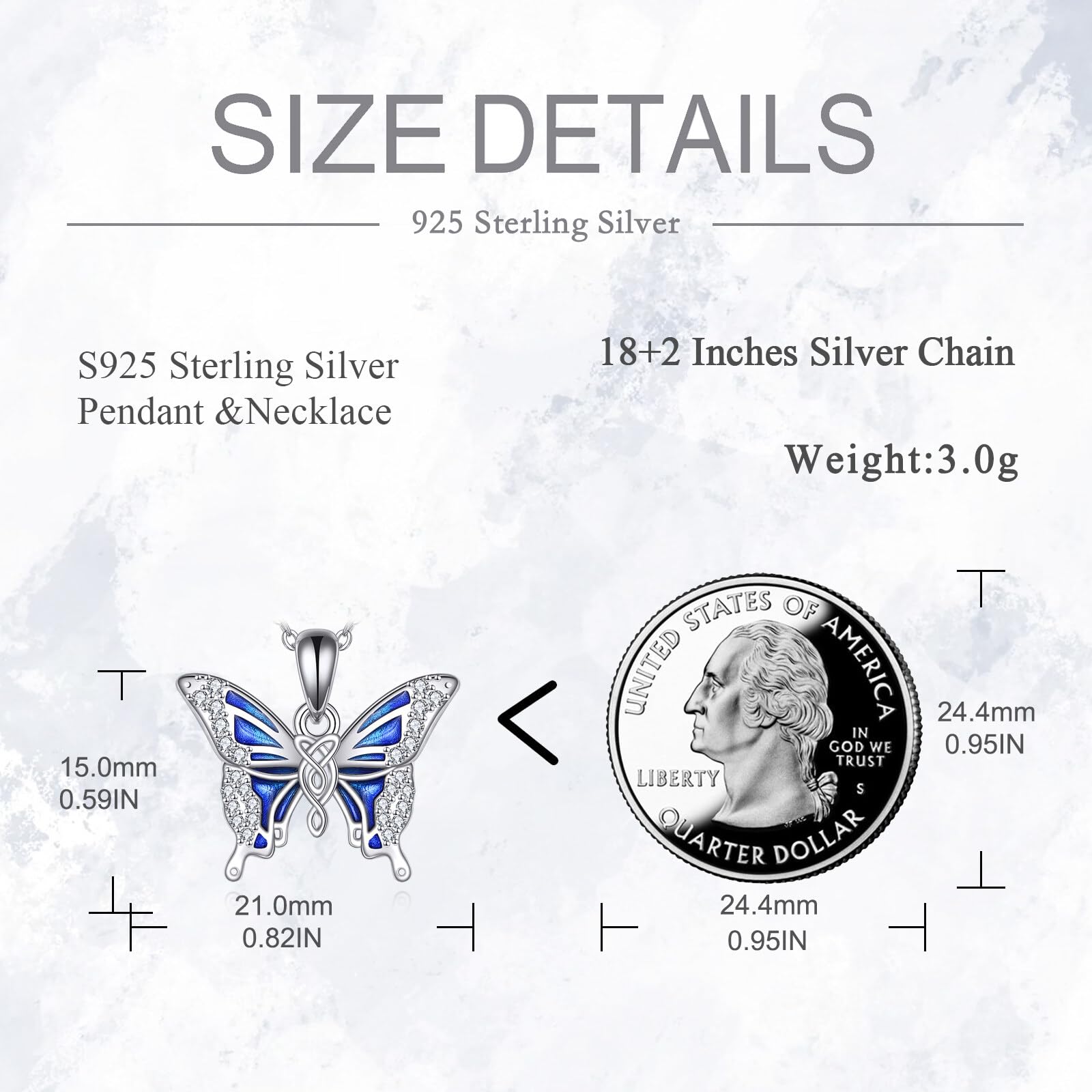 POPLYKE 925 Sterling Silber Keltische Schmetterling Schwarze Katze Panda Kette für Damen Nette Tier Schmuck Geschenke für Mädchen