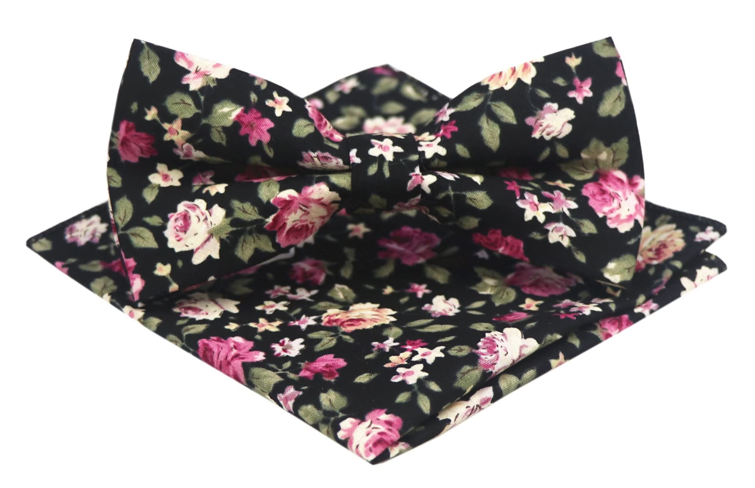 Secdtie Men's Skinny Tie Fashion Causal Cotton Floral Printed Linen Necktie