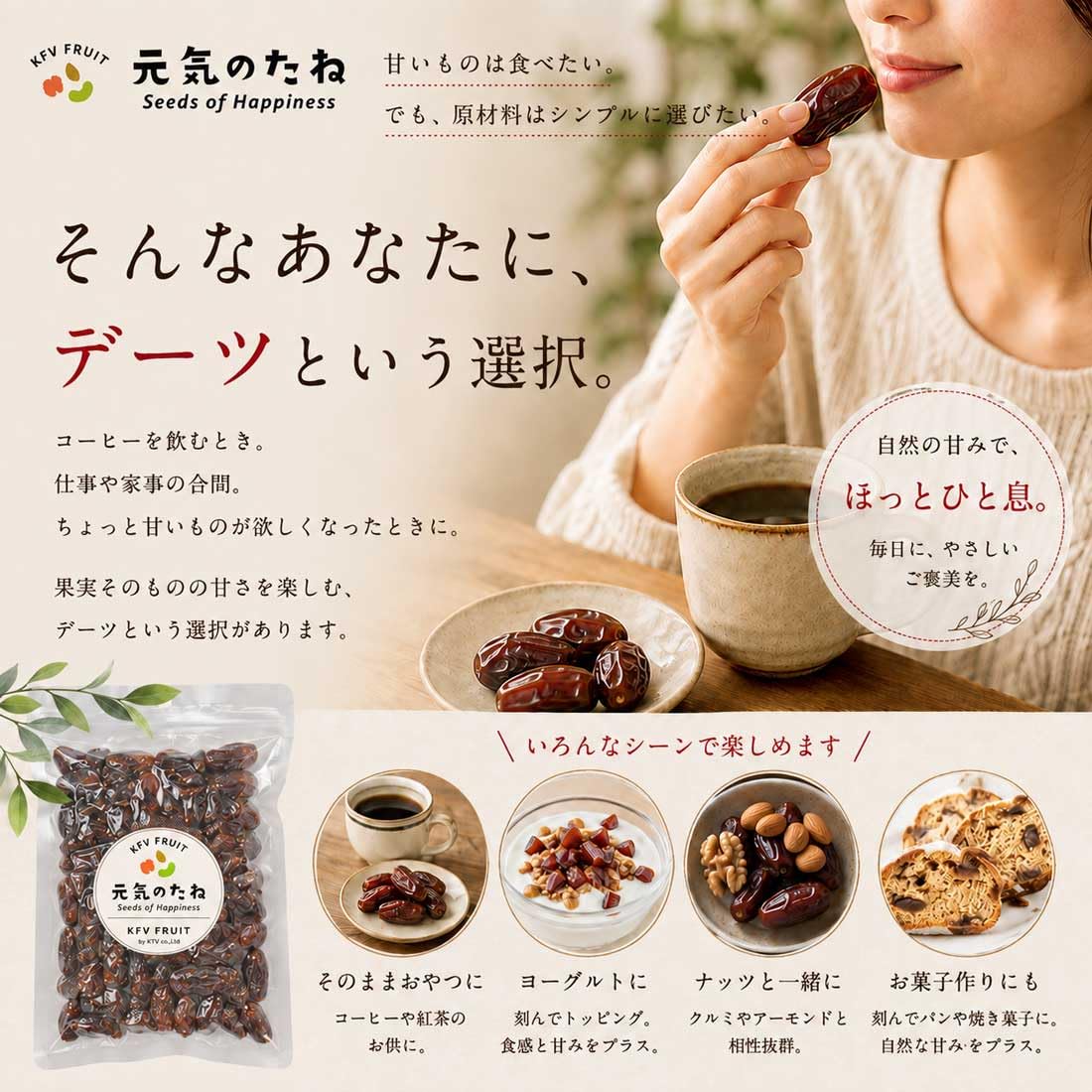 Amazon.co.jp: デーツ 種無し 小分け 800g(400g×2) 砂糖不使用 無添加