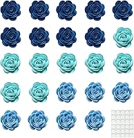 takemay 24pcs 1.2 Inch Felt Fabric Flowers with 30 Stickers - Durable Nonwoven Craft Embellishments for DIY Wedding Cards, Scrapbooking & Gifts