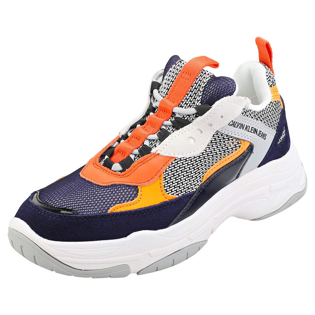 Maya Womens Fashion Trainers in Navy Grey Orange UK