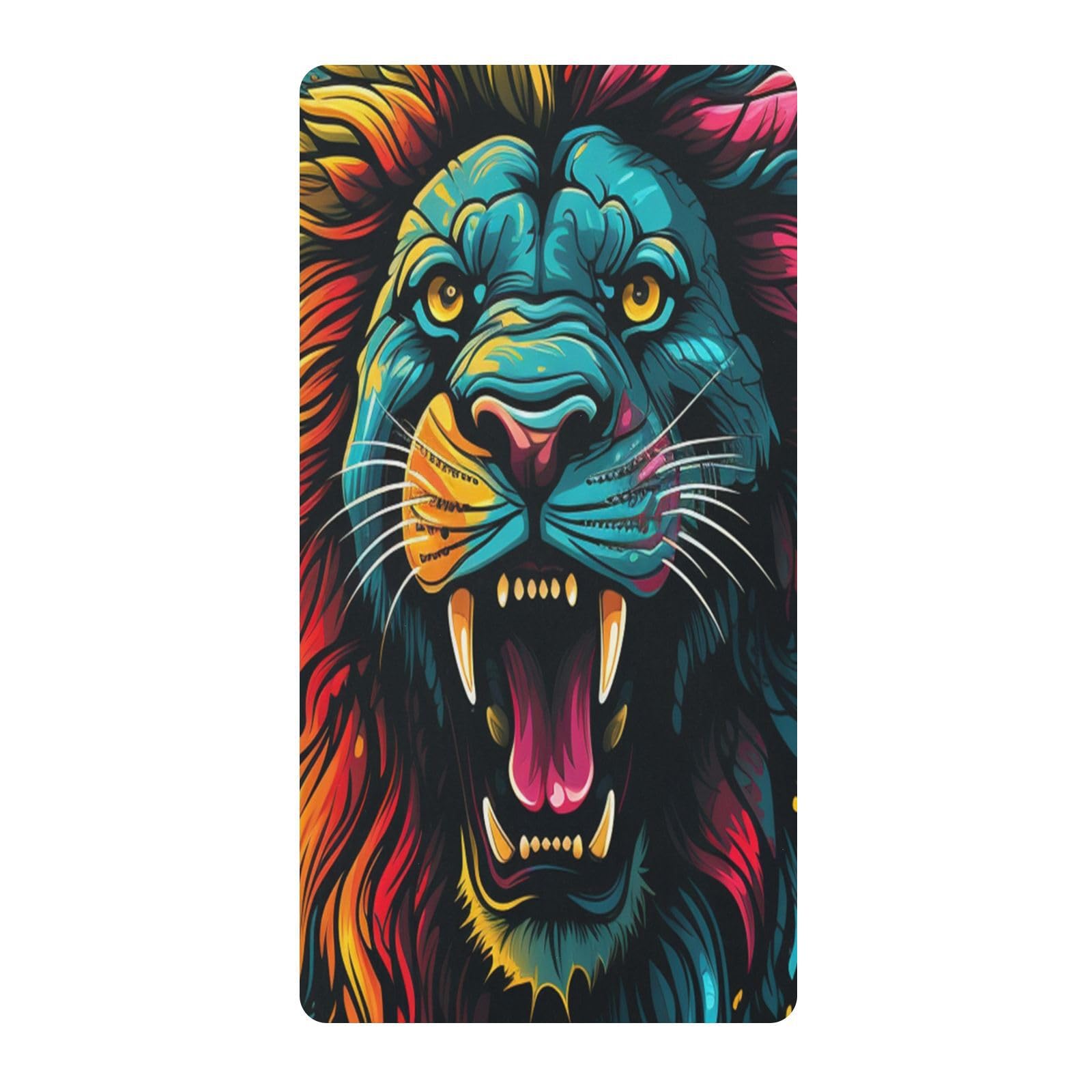 Colorful Angry Lions Toddler Crib Sheet Soft Cotton Baby Play Sheets Fitted for Mattress Playard