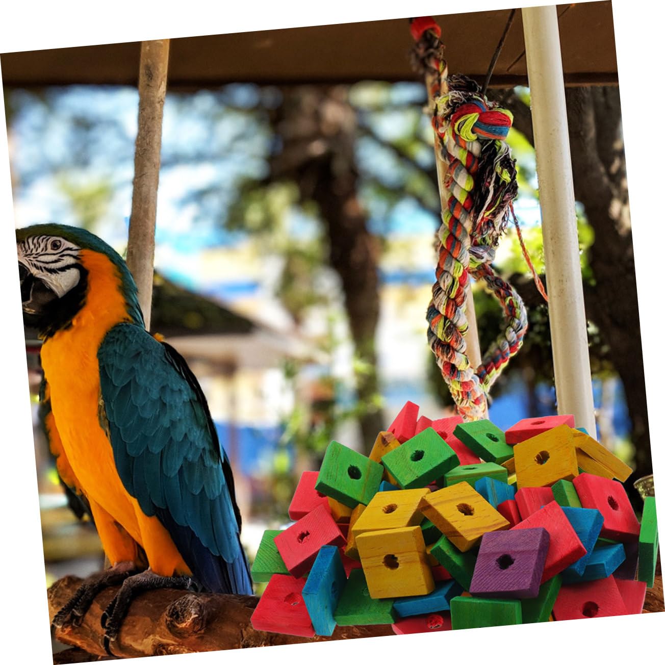 Sosoport 250piezas Juguetes para De Madera Bloques Masticables para Aves Juguetes para Morder Jaulas Diversión y para Periquitos y