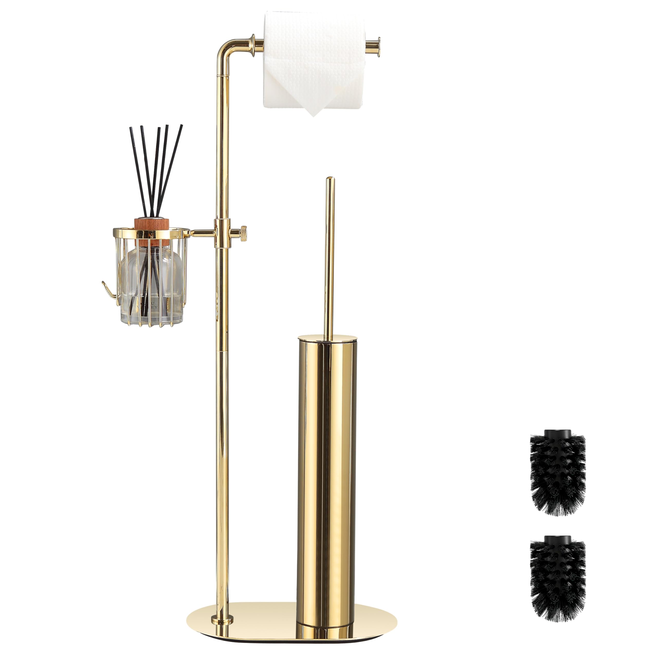 BVL Toilet Paper Holder Standing Birthstetes Nickel, Stainless Steel T Paper Holder Standing And 360 Practical Storage Cor Toilet Paper Holder