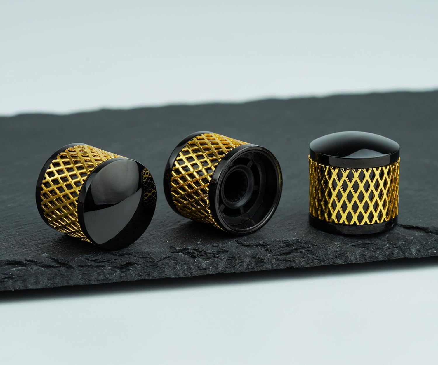 Guyker Guitar Control Knobs Dia. 6mm Shaft Pots, 3PCS High Grade Metal Dome Speed Tone Volume Switch Potentiometer Knob Replacement Part for Electric Guitar or Precision Bass, CKB038