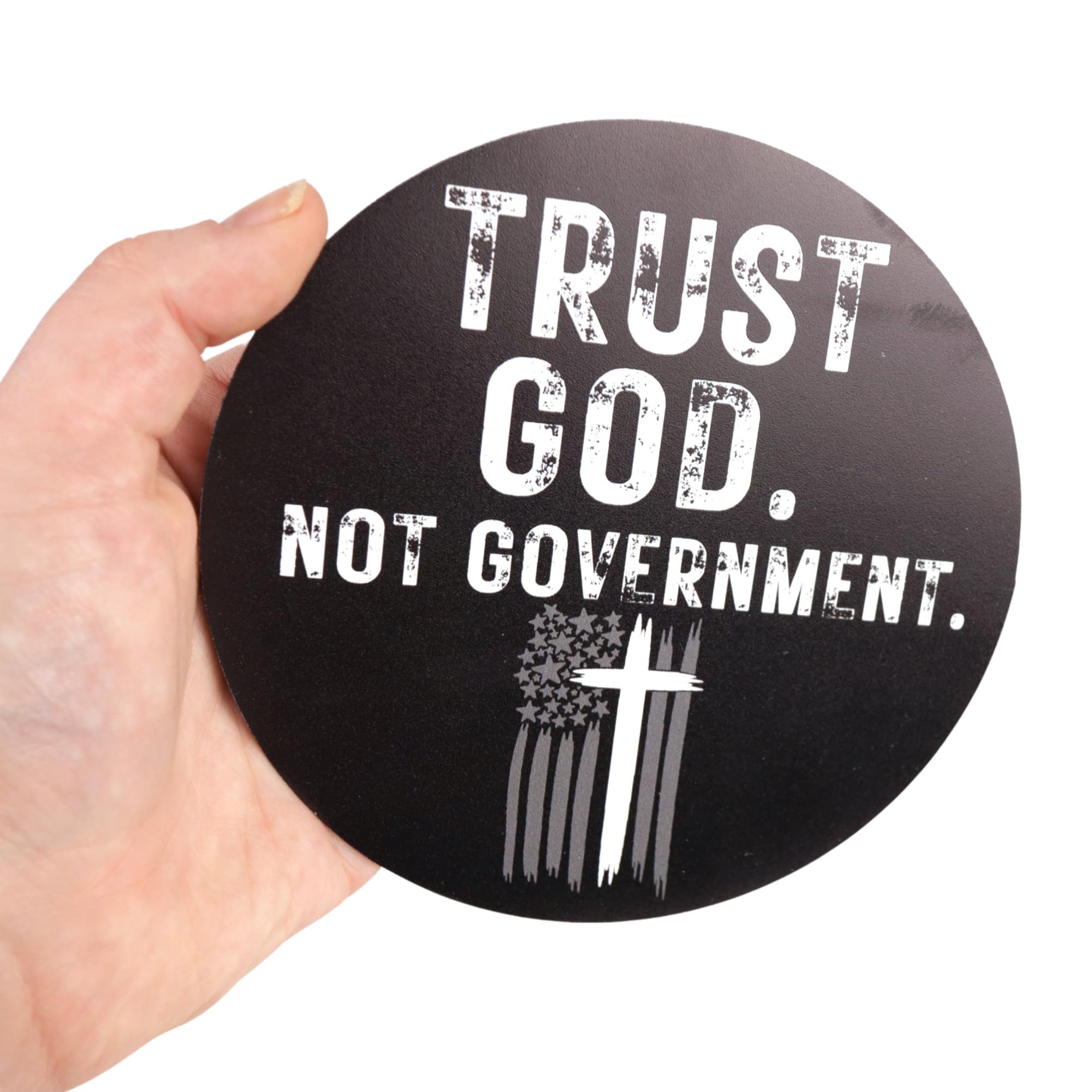 Trust God Not Government 5.5 Inch Car Magnet - Political Faith Decal For Cars, Trucks, SUVs & Metal Surfaces