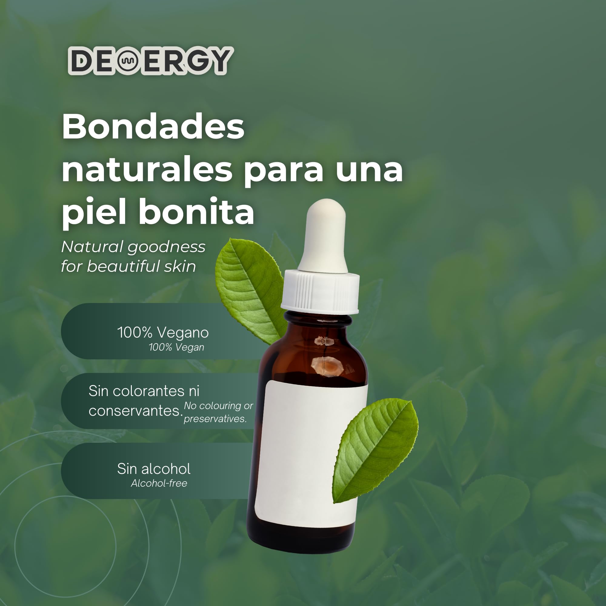 Chlorophylle liquide 60 ml Haute concentration sans alcool végétalien et 100 % naturel sans gluten