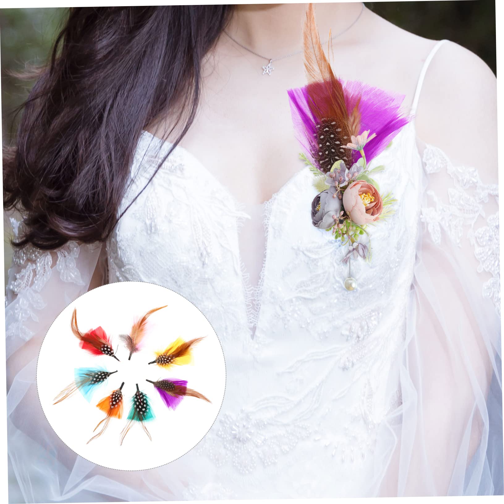 VALICLUD Kostüm Dekorative Federn Haircharm Haaraccessoires Partydekoration Broschen Partyhut Dekorative Feder Haarnadel Party Dekorative Feder Hutfeder Im Einzigartigen Stil 14st