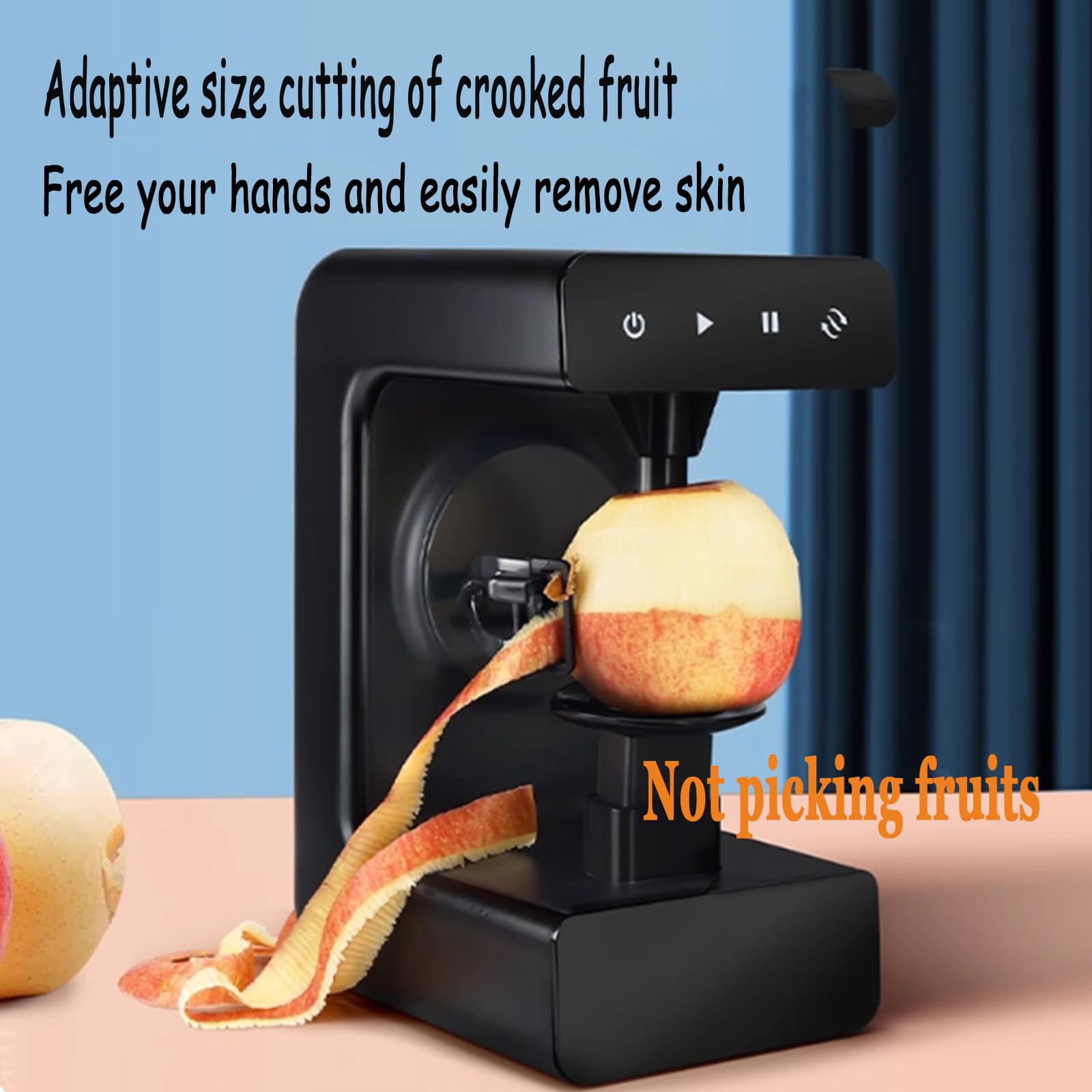 Peller Elettrico di Frutta, Peller Multifunzionale di Mele, Acciaio Inossidabile Durevole, Rimovibile, Dotato di Cuscinetti Anti-Scivolamento, È Home Essentials