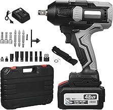 CIADAZ Chave de impacto sem escova de bateria de lítio 48VF com conjunto de chaves de impacto de alto torque de 1080NM