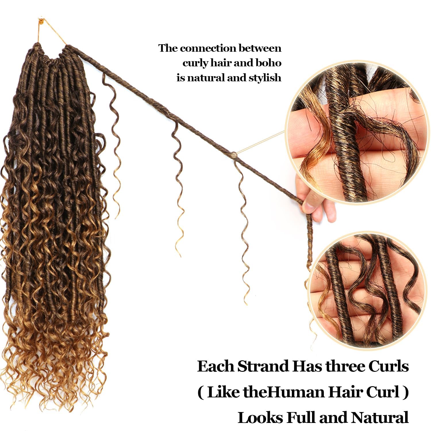 Faux Locs Crochet Hair-Soft Locs Crochet Braids Hair Extensions Goddess Braids Extensions Hair (#T27, 18Inch (Pack of 8)) - Image 4