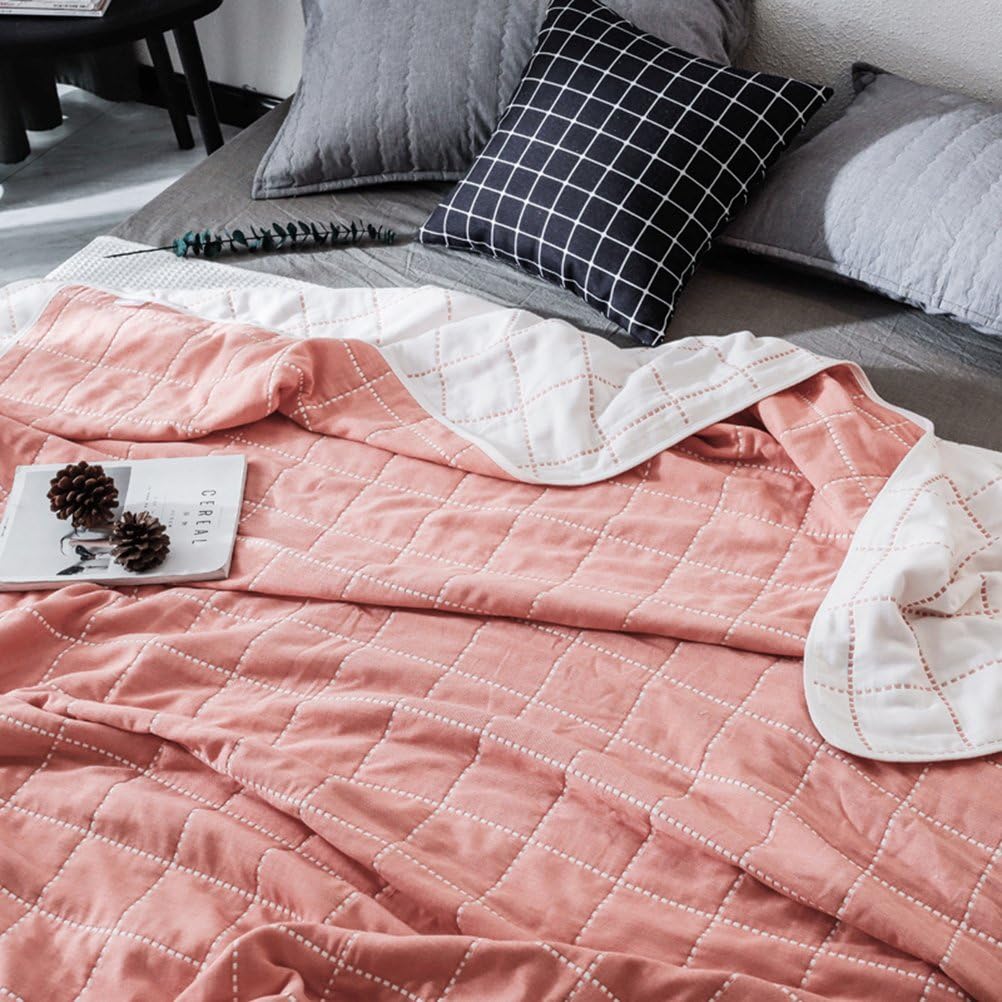 Bеѕt Cуbеr Dеаlѕ 🔥 Uozzi Bedding 6 Layers of 100% Muslin Cotton Premium Toddler Blanket Summer Quilt (Coral Dotted line Plaid Style, 45x56) 🛒 Crаzу Dеаlѕ Uozzi Bedding 6 Layers of 100% Muslin Cotton Premium Toddler Blanket Summer Quilt (Coral Dotted line Plaid Style, 45x56)