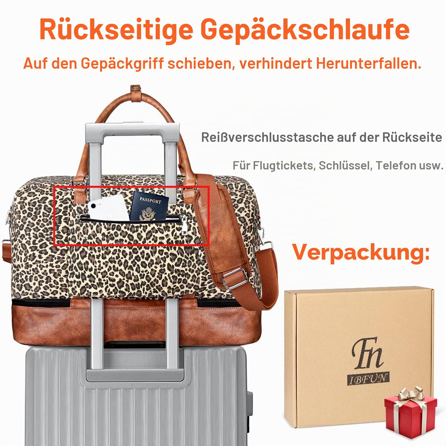 IBFUN Weekender-Taschen für Damen, 53,3 cm, Wochenend-Reisetasche, Reisetasche, Handgepäck, Übernachtungstasche, 3 Stück