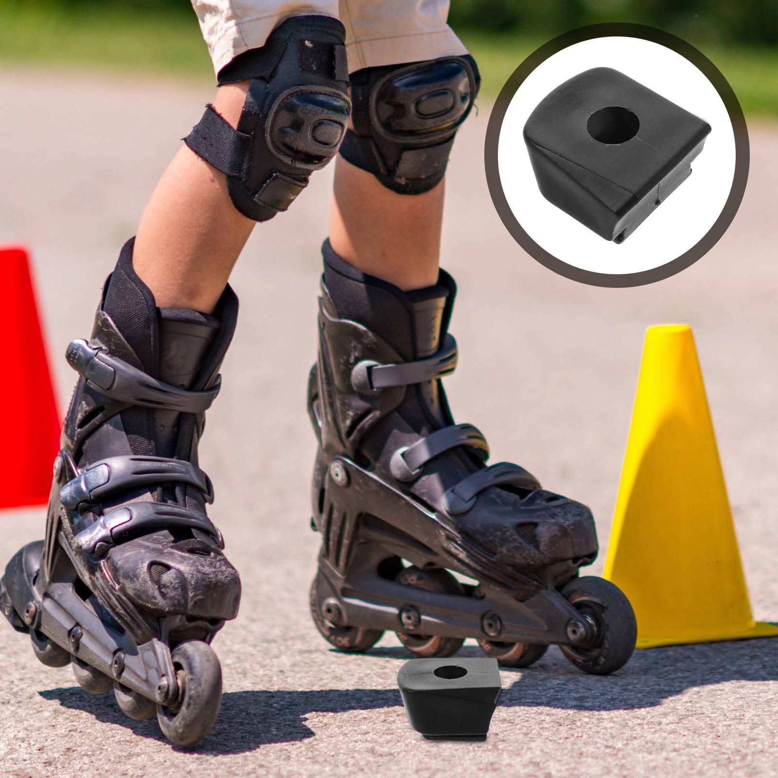 Topes de Freno PU Negro para Patines en Línea Compatibles Ruedas Accesorio Resistente al Desgaste