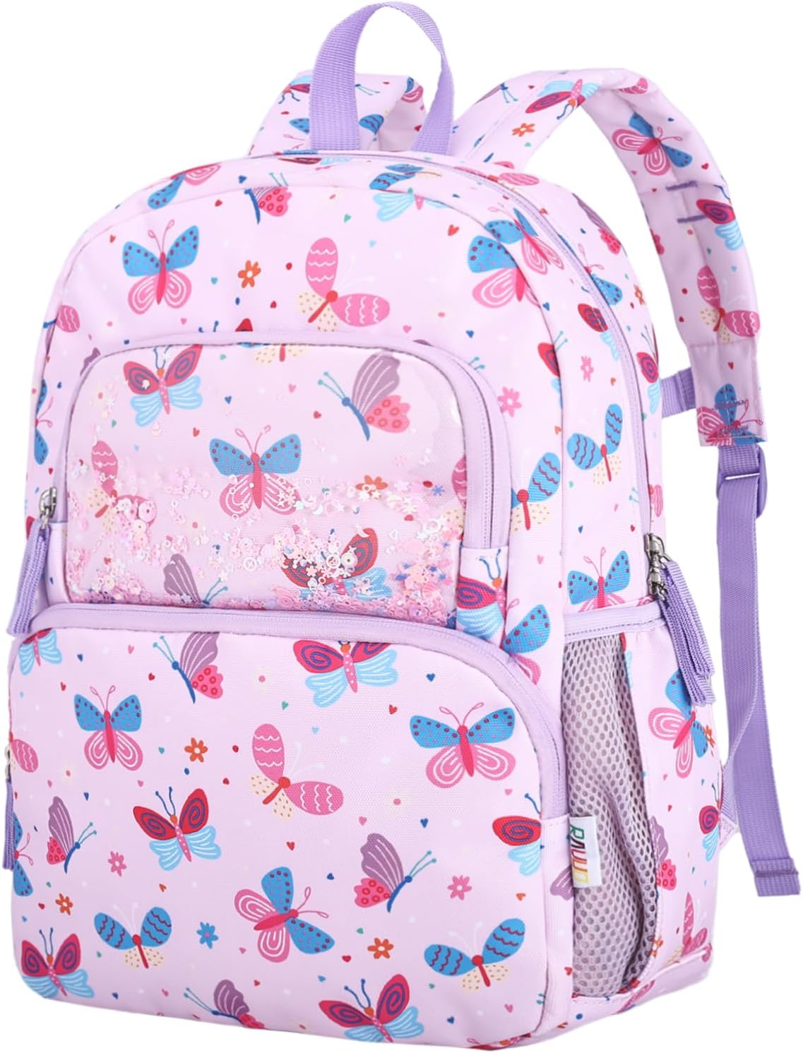 RAVUO Backpack For Girls, Cute Kids Preschool Backpacks Toddler Schoolbag Water Resistant Elementary Daycare Children's Bookbag with Chest Strap,Butterfly