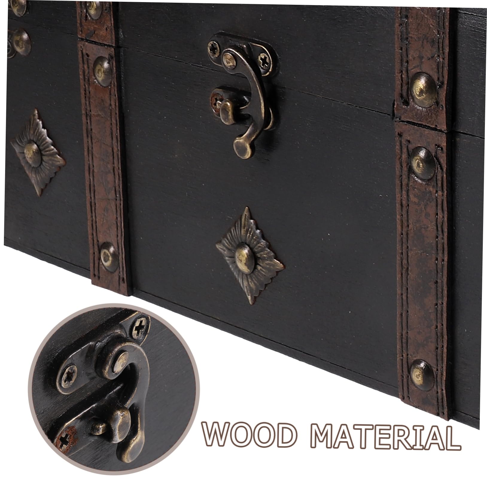LABRIMP caja de almacenamiento de madera cajas de almacenamiento joyas de cofre estriado recipientes para organizar cofre de madera para recuerdos cajas de recuerdos Metal