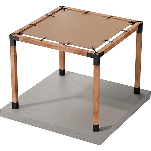 Simpson Strong-Tie B-SAGET8X8(6X) Sage System DIY 8x8 Pergola Bundle with 8x8 Sunshade, Tan