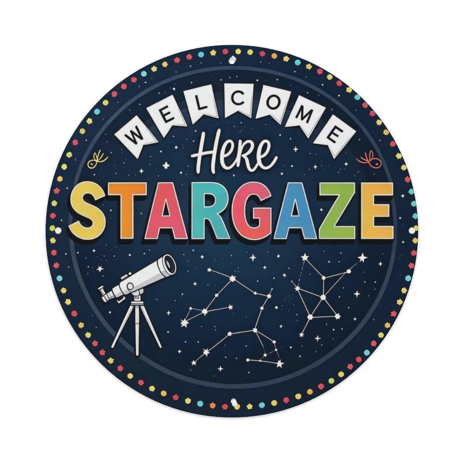 Stargazing Observatory Stargaze Here Metal Tin Sign Plaque