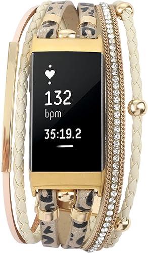 Miniatura 3 de Correa de cuero elegante compatible con Fitbit Charge 4 Charge 3, pulseras bohemias para mujer, correa de repuesto para accesorios Charge 4Charge