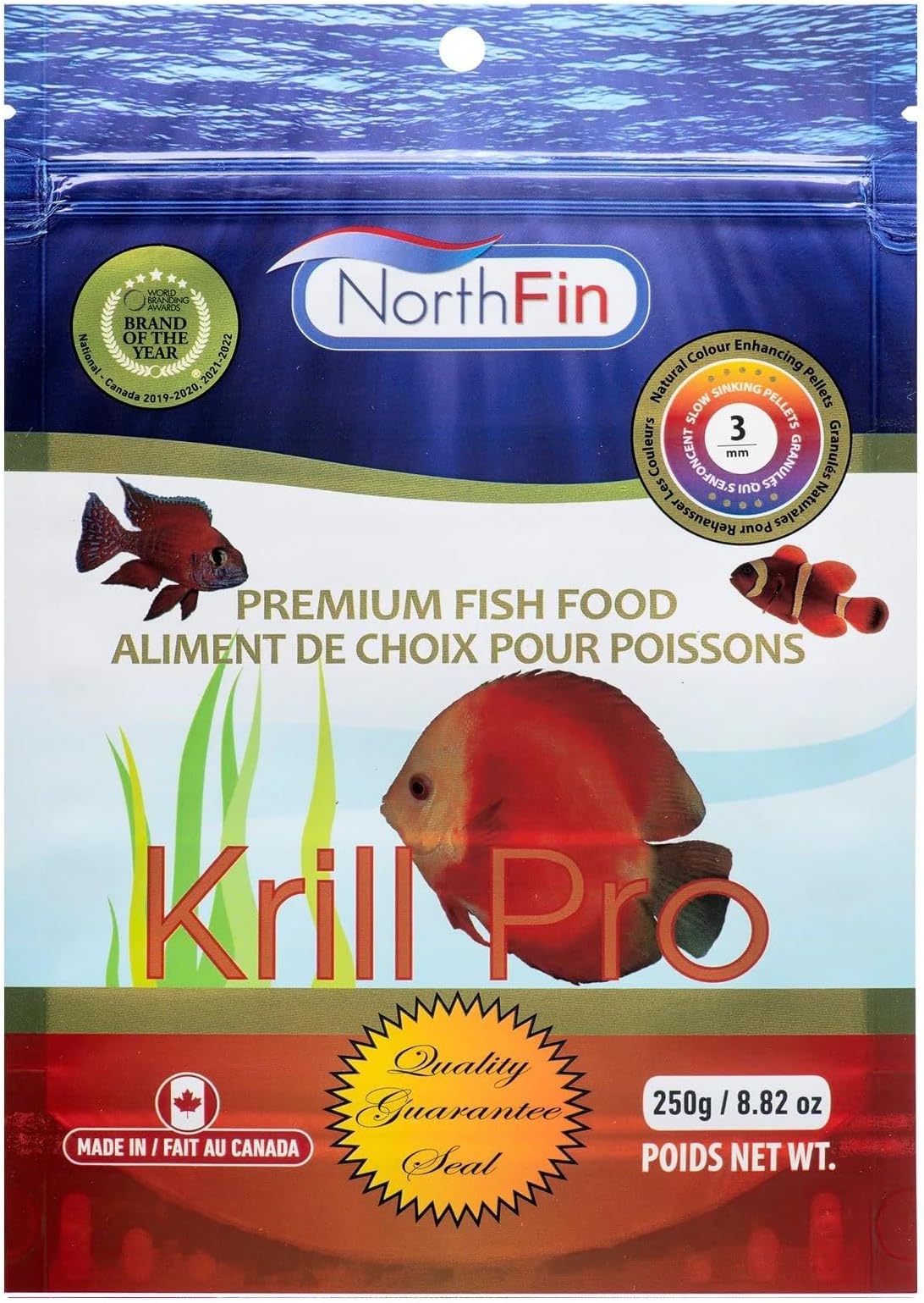 Krill Pro Net Wt: 250g - Sinking Pellet Size: 3mm