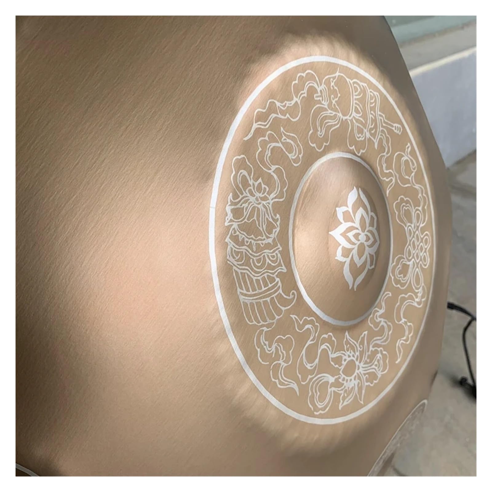 22-calowy złoty rzeźbiony bęben Handpan, 9-14 nut Król stalowy bęben z mniejszą zakładką, instrument perkusyjny 440/432 Hz (10notes-432Hz)