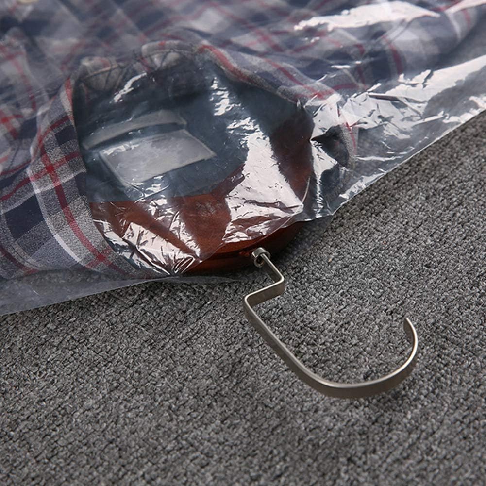 Transparent Clothing Dust Cover, Dustproof Garment Bag Hanging Dry Cleaner Clothes Bags Plastic Clear Suit Jacket Protector for Coats Dresses Costumes Uniforms Home Storage Closet 50PCS 60x90cm