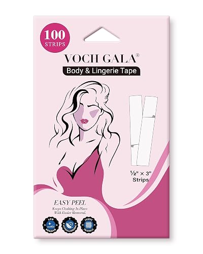 Double Sided Tape for Clothes & Fashion, 100 Pre-Cut Strips,