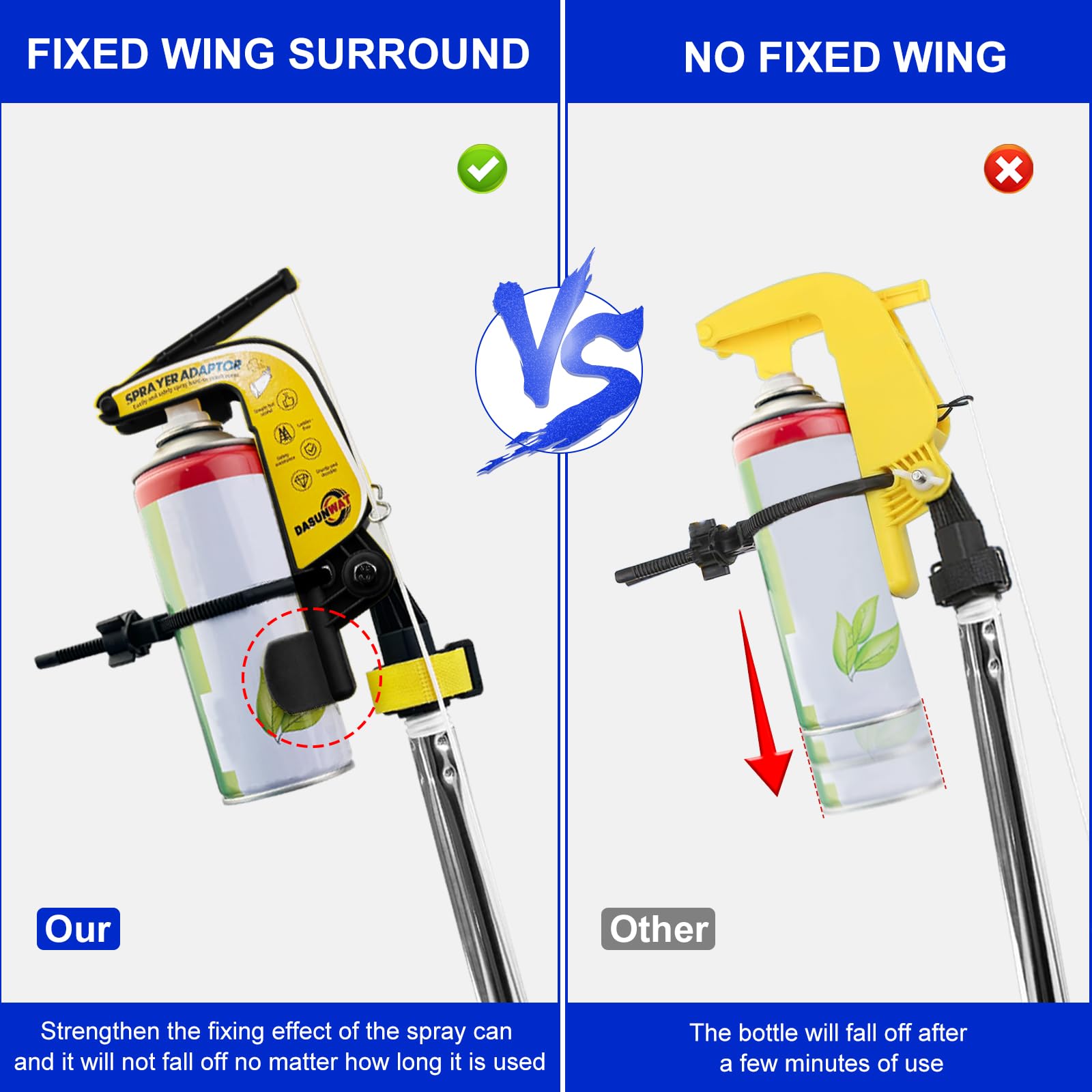 Spray Can Extension Pole Adaptor,Adjustment Sprayer Bracket Adaptor for Wasp/Hornet/Bee Spray Long Range,Spray Paint,Window Cleaner,Tree Pruning Sealer Spray,Spray Can Trigger Handle(Black)