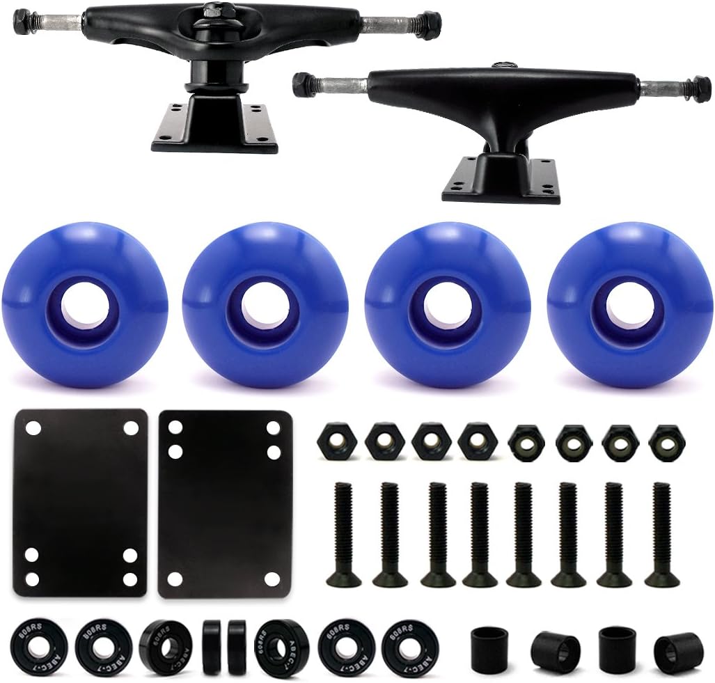 VJ 5.0 Skateboard Trucks, Skateboard Wheels 52mm, Skateboard Bearings, Skateboard Pads, Skateboard Hardware 1"