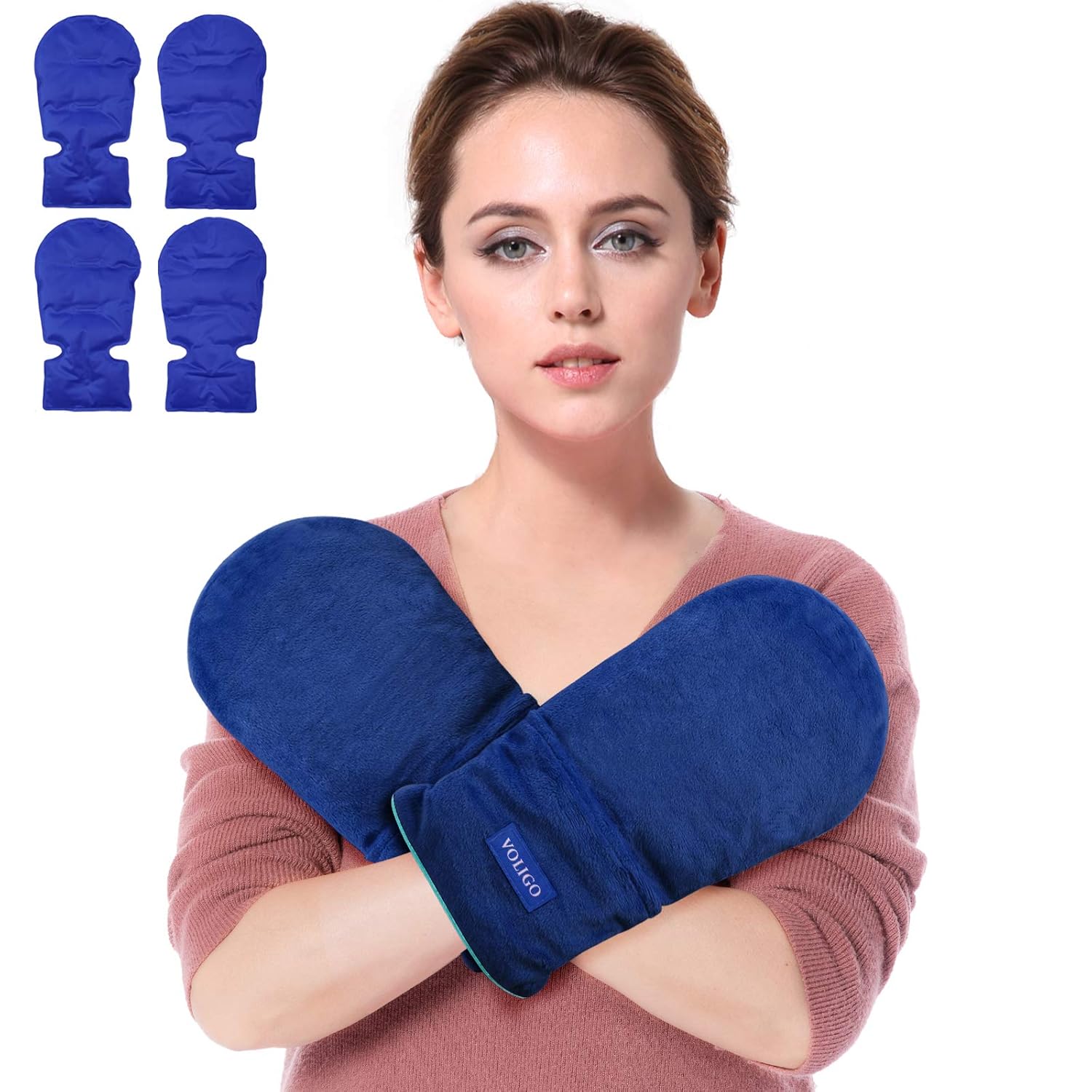 Microwavable Heated Mittens, Hot and Cold Hand Therapy Gloves, Heat