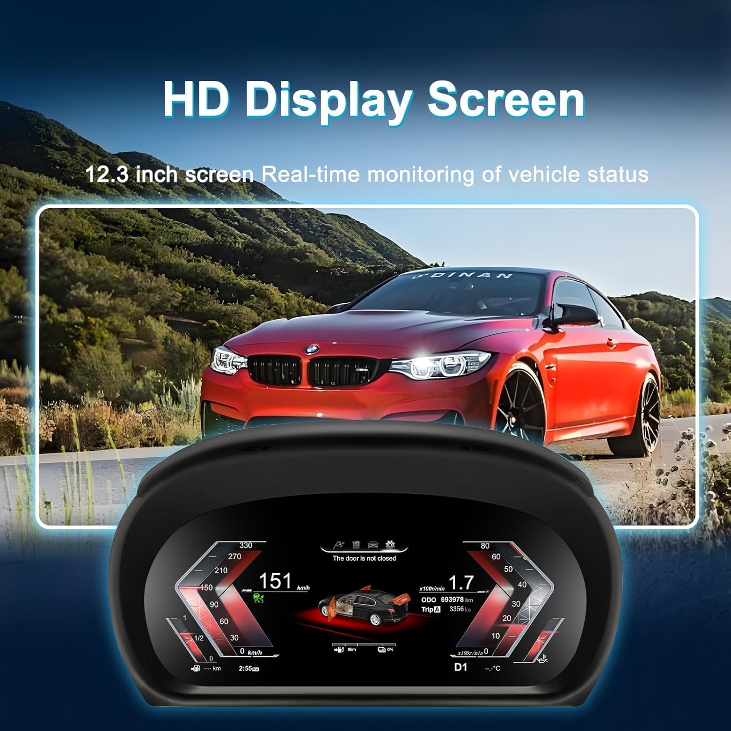 Generic 1920 * 720 Auto LCD Cruscotto per BMW Serie 3 E90 E91 E92 E93 2005-2012 Anni Paneel Virtuele Cockpit Snelheidsmeter Voor
