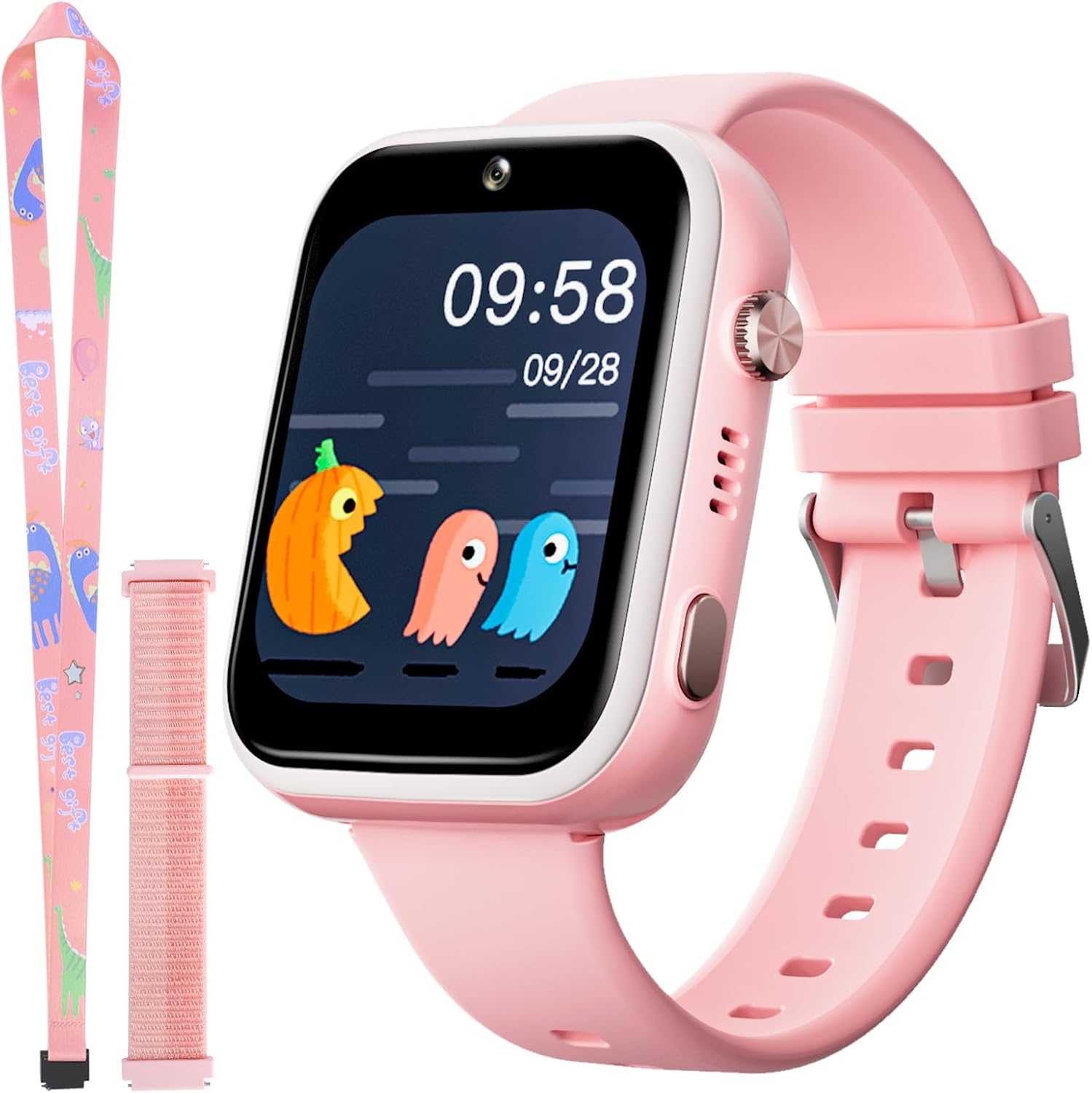 OKYUK Smart Watch per bambini, localizzatore GPS 4G per bambini Orologio da polso per bambini con videochiamata, modalità scuola, funzione SOS, fotocamera e