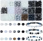 DUQGUHO Perles en verre vert 360 Pcs 8mm Gros trou perles colorées pour bracelet faisant bracelet collier perles en verre Boucle d'oreille cheville DIY Bijoux d'artisanat