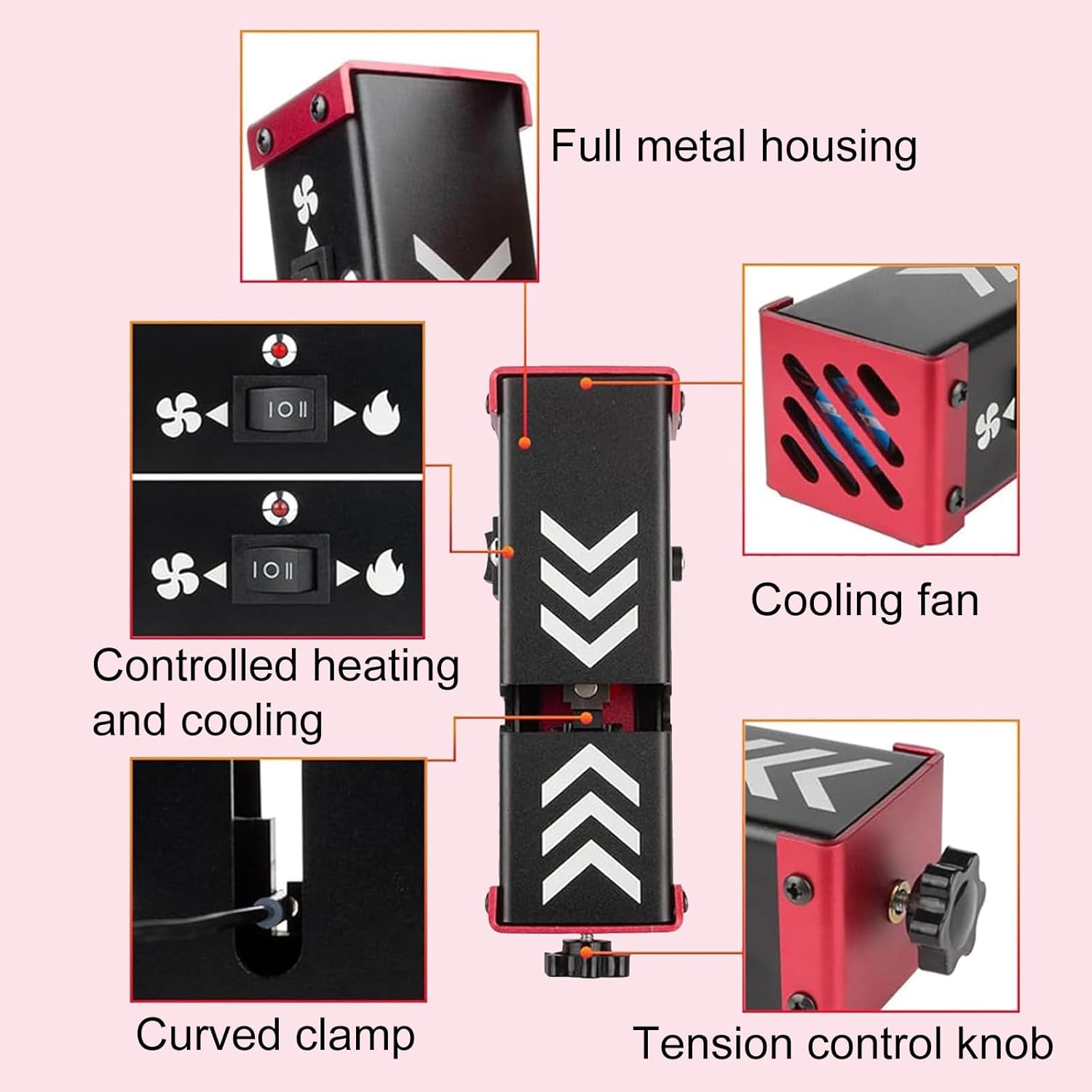 Filaments Splicer, Filament Connector with 100Pcs PTFE Sleeve & Automatic Heating up to 210℃, Applicable Filament Diameter 1.75mm, Adjustable Clamp Tension, for PLA/ABS/PETG/PA/PC