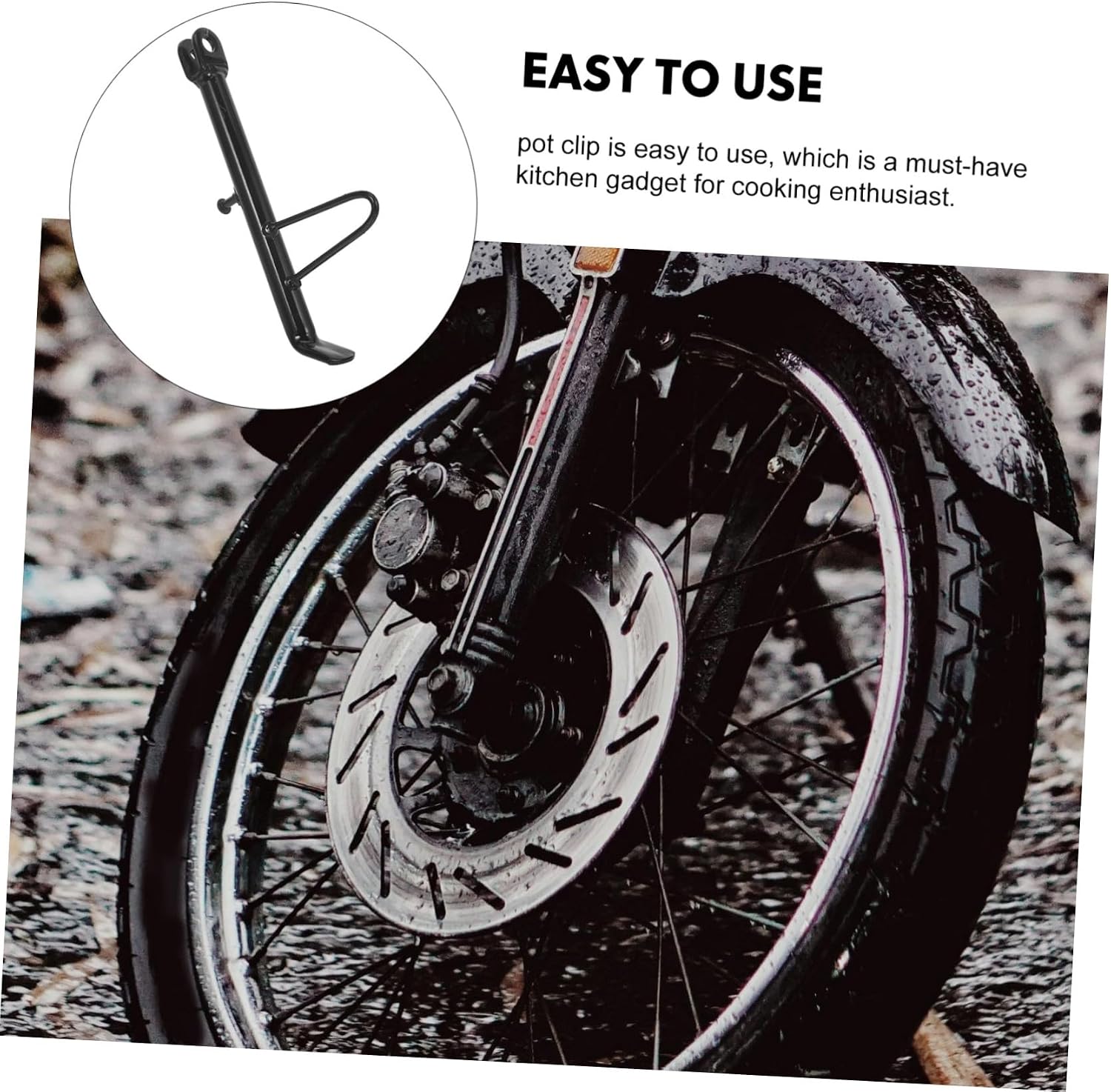 Ciieeo Motorcycle Kickstand Pad Replacement for Scooter Metal Side Stand for Motorbike Easy Install Paddock Stand Accessory