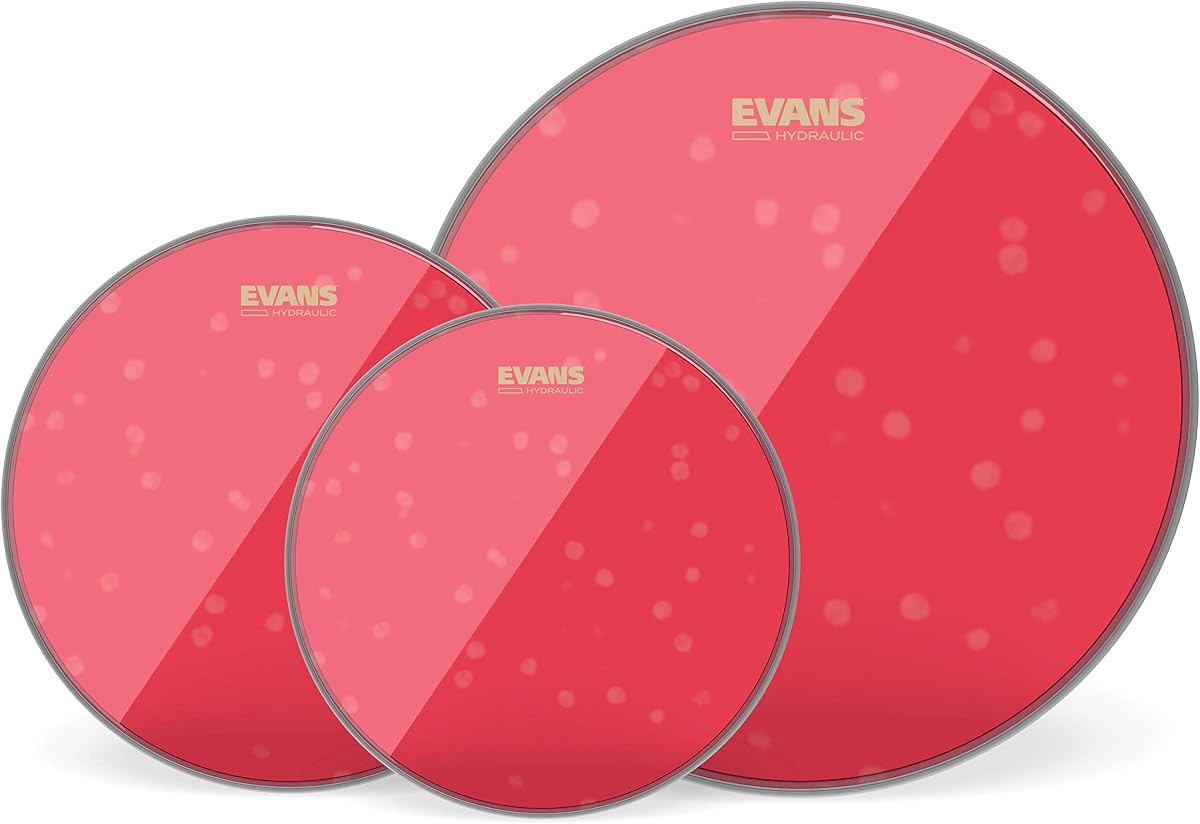 Evans Drum Heads - Hydraulic Red Fusion Pack (10", 12", 14") with 14" UV1 Coated Snare Head