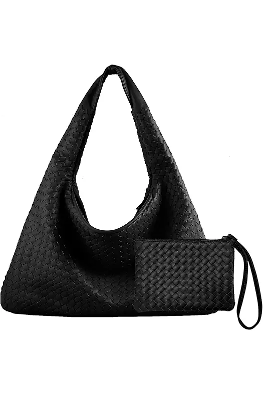 KDranxi Woven Leather Hobo Bag With Purse for...
