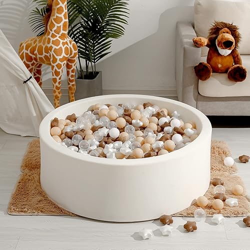 Miniatura 8 de Realhaha Pelotas blancas para niños pequeños, 100 bolas de plástico para principiantes, bolas de plástico para jugar en el pozo de pelotas, gran