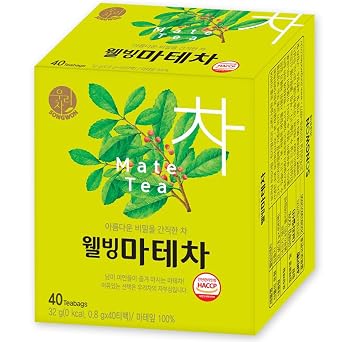SONGWON Yerba Mate Tea Brazilian Herbal Tea, Ideal for Afternoon Tea or Social Gatherings_40 Tea Bags 0.8g Each