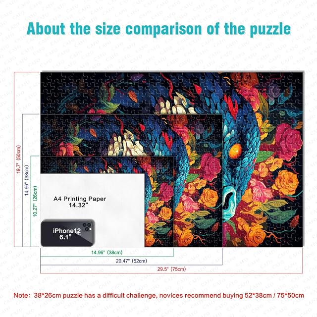 Foto 6 de 6 de Puzzle "Serpiente venenosa en la selva", puzle para adultos, 1000 piezas, 26 x 38 cm